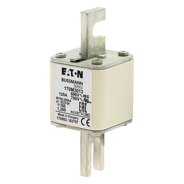 Fuse-link, high speed, 125 A, AC 690 V, compact DIN 1, 45 x 45 x 104 mm, aR, DIN, IEC, single indicator image 5