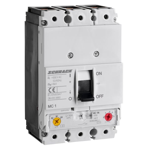 Moulded Case Circuit Breaker Type A, 3-pole, 50kA, 100A image 1