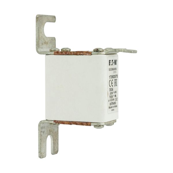 Fuse-link, high speed, 350 A, AC 690 V, DIN 00, aR, DIN, IEC, single indicator, live gripping lugs image 13