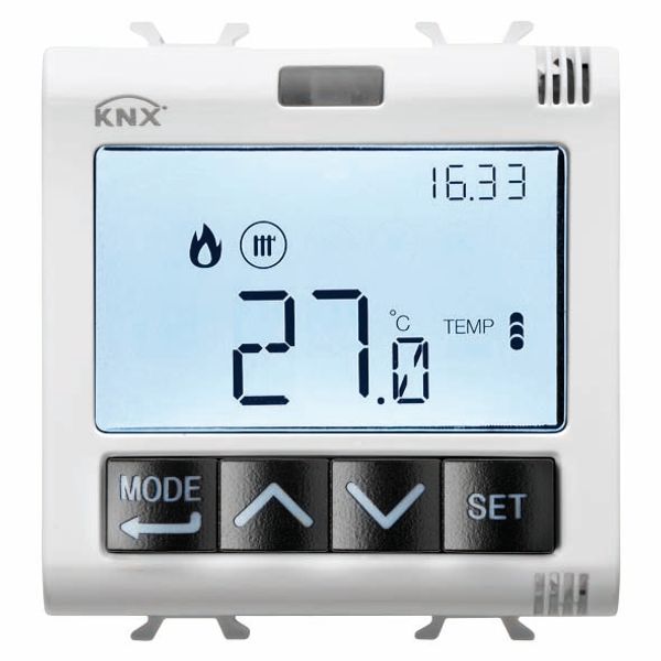 THERMOSTAT WITH HUMIDITY MANAGEMENT - KNX - 2 MODULES - WHITE - CHORUS image 2
