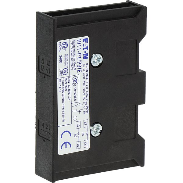 Auxiliary contact, 1 N/O, 1 NC, For use with P1, P3, Flush mounting image 22