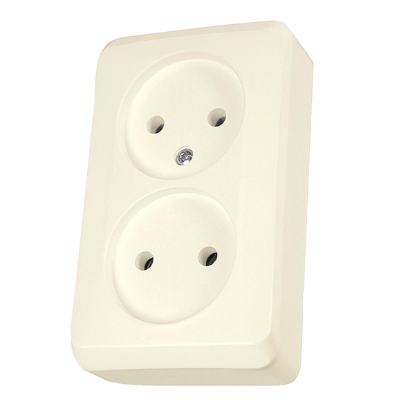 PRIMA - double socket outlet without earth - 16A, beige image 4