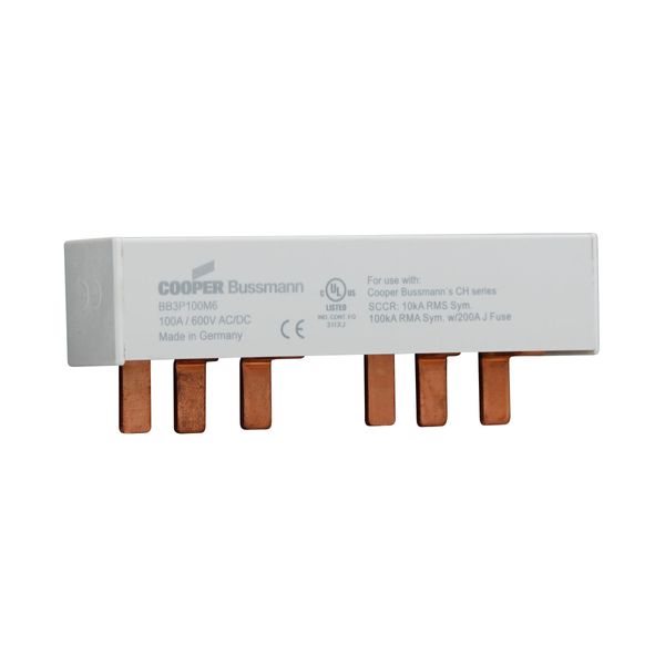 BUSBAR, low voltage, 100 A, AC 600 V, DC 600 V, 23 x 37 x 159 mm, 9P, UL image 26