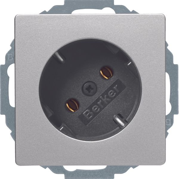 Socket outlet 45°, Q.1/Q.3, alu velvety, lacquered image 1
