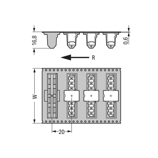 231-132/001-000/105-604/997-405 THR male header; 1.0 x 1.0 mm solder pin; straight image 2