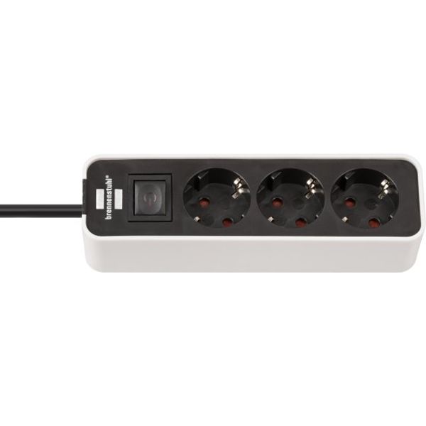 Ecolor Extension Socket 3-way white/black 1.5m H05VV-F 3G1.5 image 1