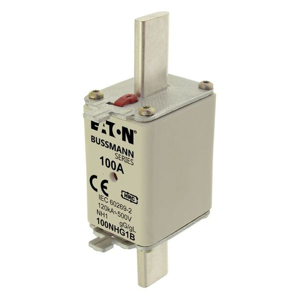 Fuse-link, low voltage, 100 A, AC 500 V, NH1, gL/gG, IEC, dual indicator image 4