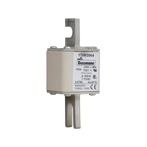 Fuse-link, high speed, 160 A, AC 690 V, compact DIN 1, 45 x 58 x 104 mm, aR, DIN, IEC, single indicator image 5