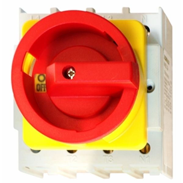 Emergency-Stop Main Switch 4-pole 4 hole mounting 25A 10kW image 1