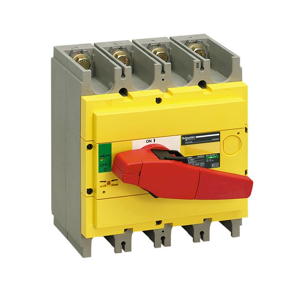 switch disconnector, Compact INS630 , 630 A, with red rotary handle and yellow front, 4 poles image 1