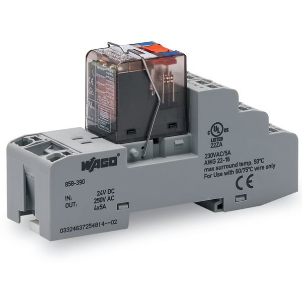 Relay module Nominal input voltage: 24 VDC 4 changeover contacts image 7