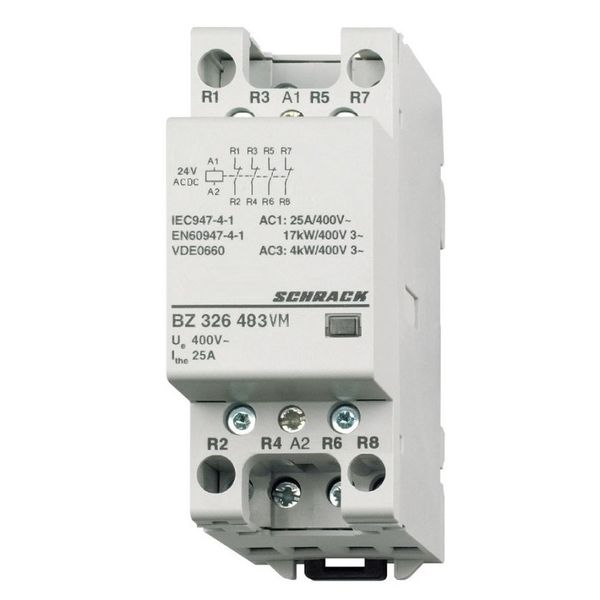 Modular contactor 25A, 4 NC, 24VACDC, 2MW image 1