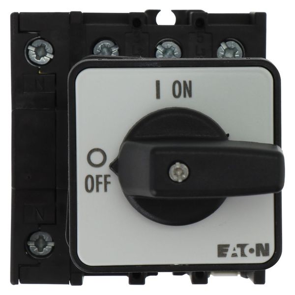 On-Off switch, P1, 40 A, rear mounting, 3 pole + N, with black thumb grip and front plate image 11