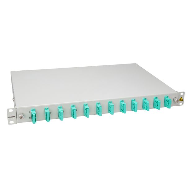 FO Splicebox, 24 Fibers, SC, 50/125æm OM3, 19", 1U, Class C image 3