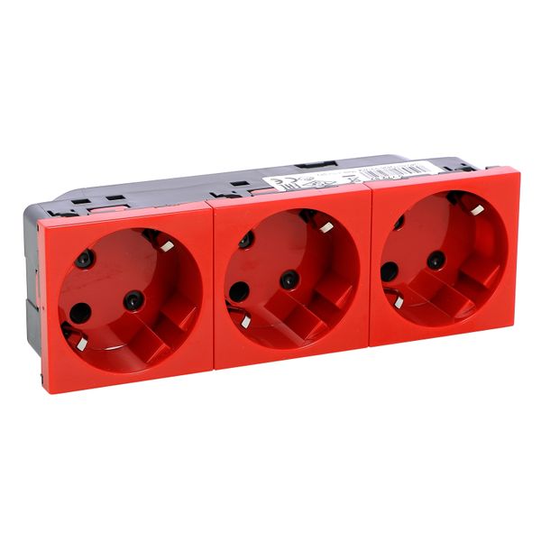 Multi-support multiple socket Mosaic - 3 x 2P+E automatic term. - tamperproof image 2