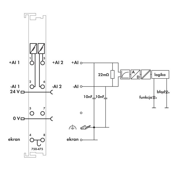 2-channel analog input 0 … 1 A AC/DC Differential input light gray image 5