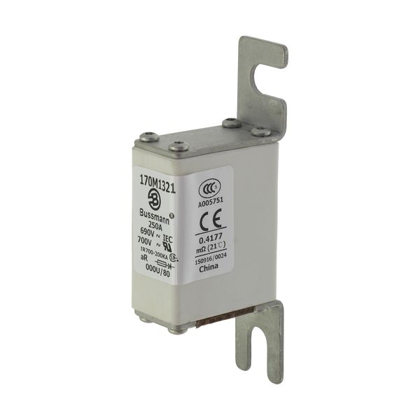 Fuse-link, high speed, 250 A, AC 690 V, DIN 000, 21 x 40 x 100 mm, aR, DIN, IEC image 5