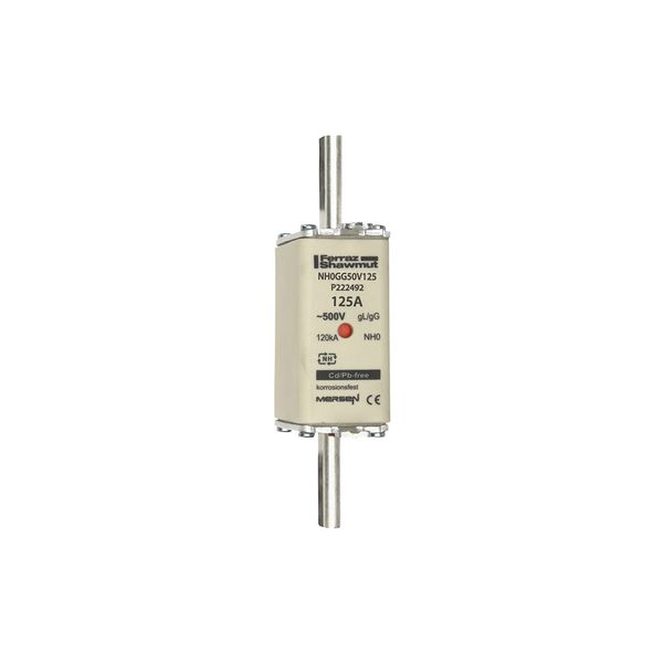 Fuse-link NH0 gG 500VAC 125A live tags Double indicator image 1