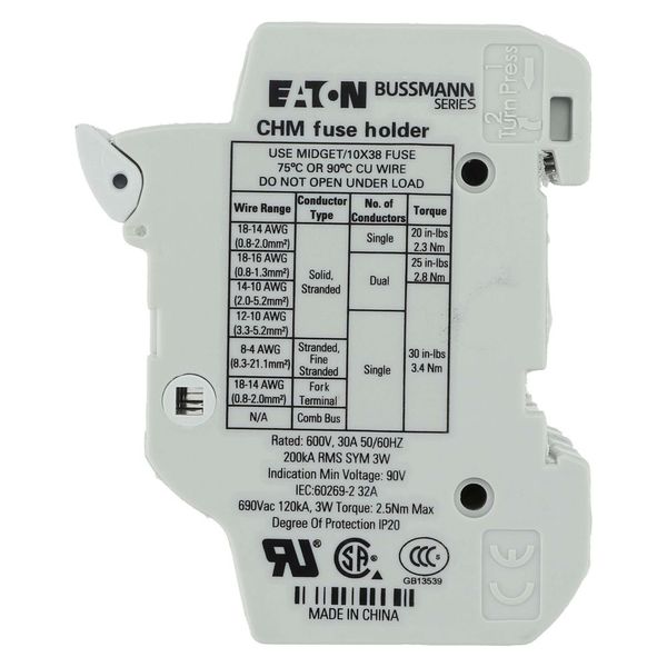 Fuse-holder, low voltage, 32 A, AC 690 V, 10 x 38 mm, 4P, UL, IEC image 57