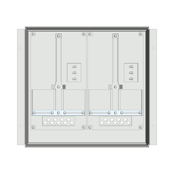 Meter box insert 1-row, 2 meter boards / 9 Modul heights image 1