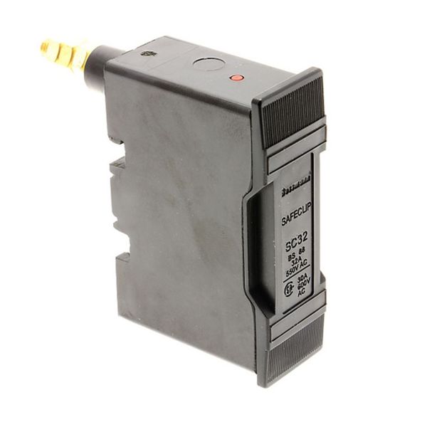 Fuse-holder, LV, 32 A, AC 550 V, BS88/F1, 1P, BS, front connected, back stud connected, black image 19