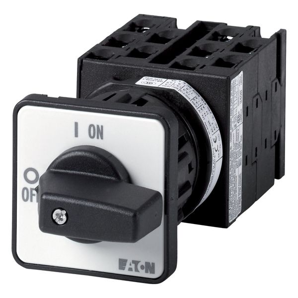 Ammeter selector switches, T0, 20 A, centre mounting, 5 contact unit(s), Contacts: 9, 90 °, maintained, With 0 (Off) position, 3-0-1-2, Design number image 5