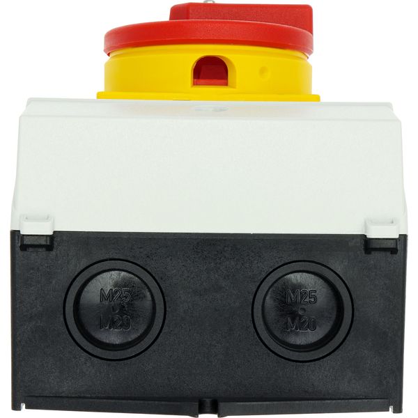 Main switch, P1, 32 A, surface mounting, 3 pole, Emergency switching off function, With red rotary handle and yellow locking ring, Lockable in the 0 ( image 67