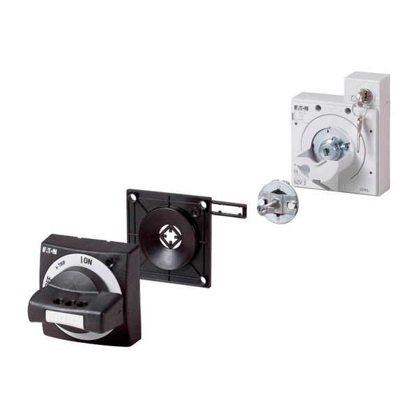 Door coupling rotary handle, black, +key lock, size 2 image 3