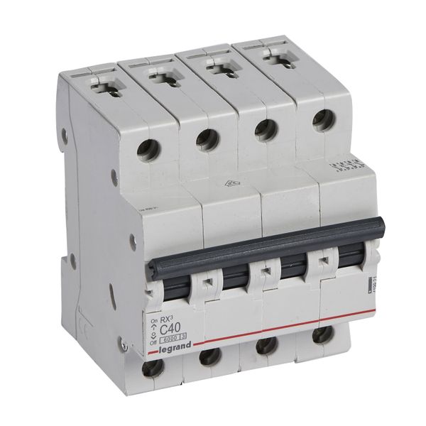 MCB RX³ 6000 - 4P - 400V~ - 40 A - C curve - prong-type supply busbars image 1