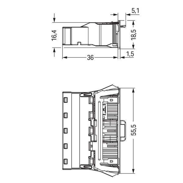 Snap-in plug with direct ground contact 5-pole white image 8