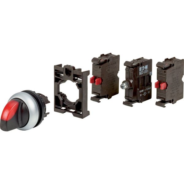 Illuminated selector switch actuator, RMQ-Titan, maintained, 3 positions, 1 NC, red, Blister pack for hanging image 3