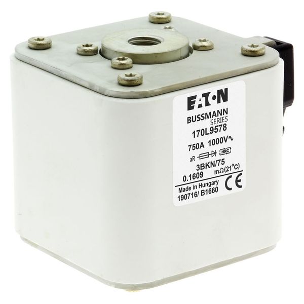 Fuse-link, high speed, 750 A, AC 1000 V, Size 3, 76 x 92 x 75 mm, aR, IEC, single indicator image 17