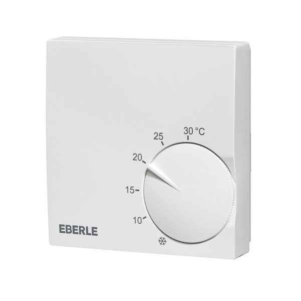 Polar white room controller extra flat, 5-30C, AC 230V, 1 changeover contact, 5/5 A, RAL 9010 image 2