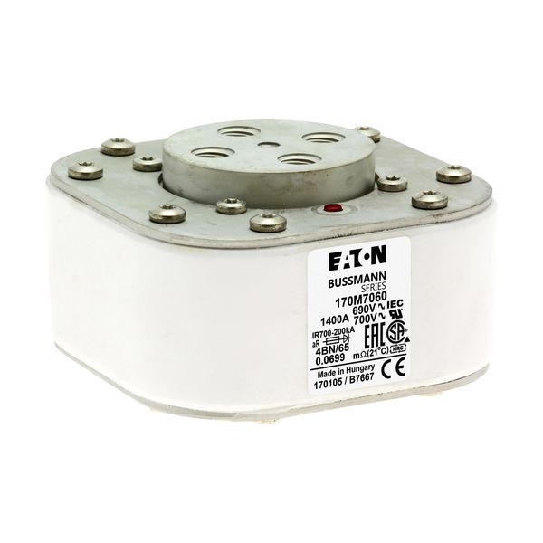 Fuse-link, high speed, 1400 A, AC 690 V, size 4, 67 x 105 x 105 mm, aR, IEC, single indicator image 16