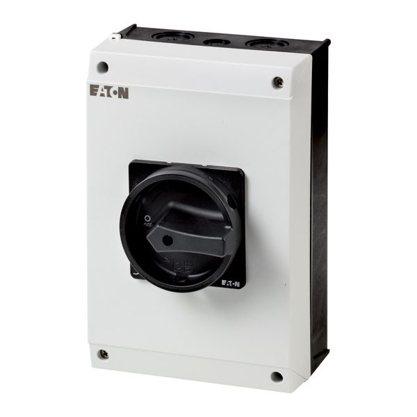 Main switch, P3, 63 A, surface mounting, 3 pole, 1 N/O, 1 N/C, STOP function, With black rotary handle and locking ring, Lockable in the 0 (Off) posit image 16