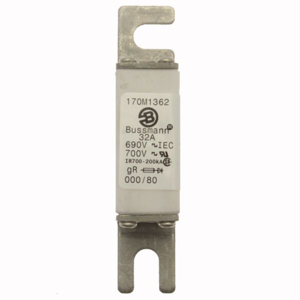 Fuse-link, high speed, 32 A, AC 690 V, DIN 000, 21 x 40 x 100 mm, gR, DIN, IEC, single indicator image 2