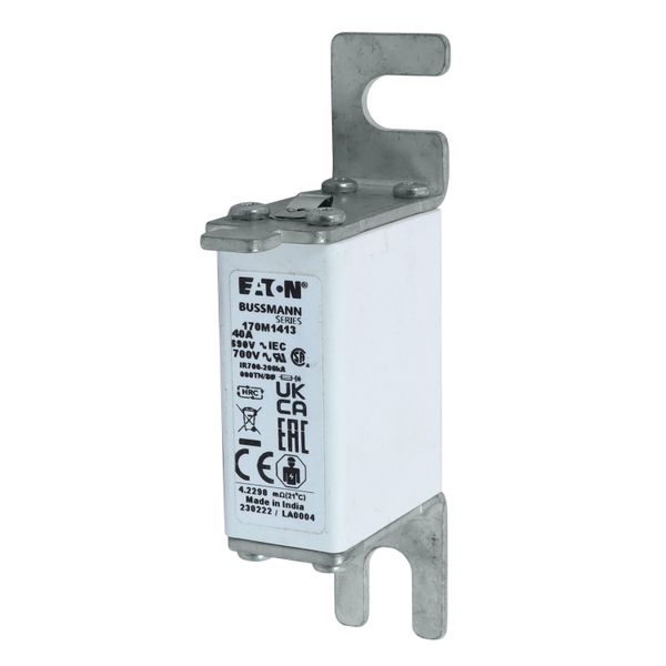 Fuse-link, high speed, 40 A, AC 690 V, DIN 000, gR, DIN, IEC, single indicator, live gripping lugs image 19