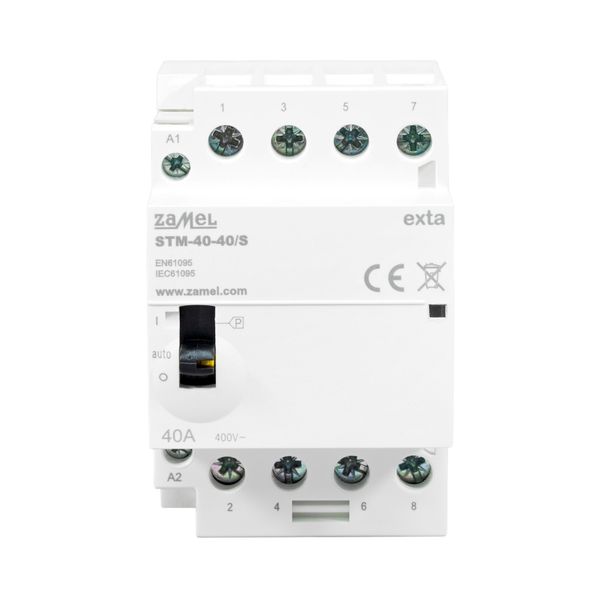 MODULAR CONTACTOR WITH MANUAL CONTROL, INSTALLATION 40A, 4xNO, 230V AC, TYPE: STM-40-40/S image 1