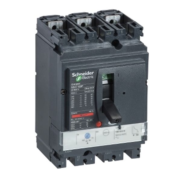 circuit breaker ComPact NSX160H, 70 kA at 415 VAC, TMD trip unit 100 A, 3 poles 3d image 2