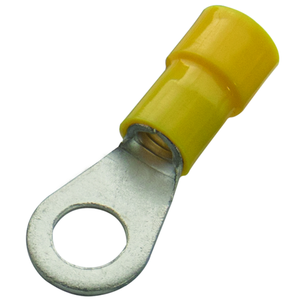 Cable lug ring 4.0-6.0 M6 yellow insulated PVC image 2