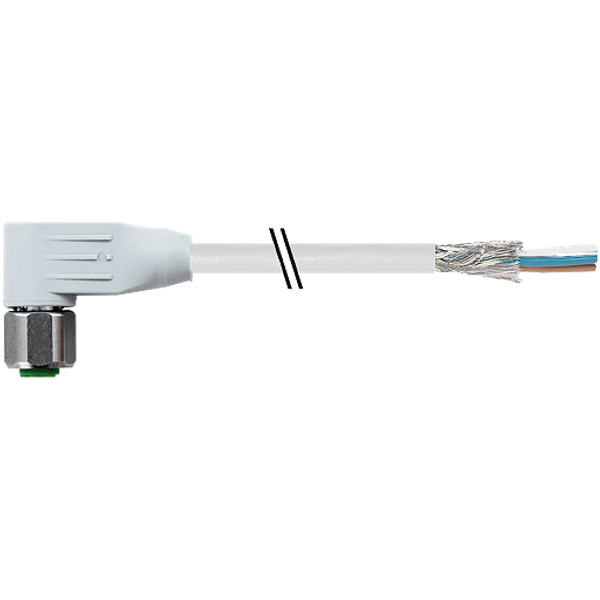 M12 fem. 90° A-cod. with cable F&B PVC 5x0.34 shielded gy  35m image 1