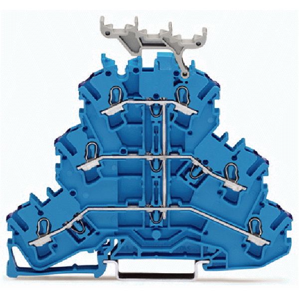 Triple-deck terminal block 6-conductor through terminal block N blue image 2