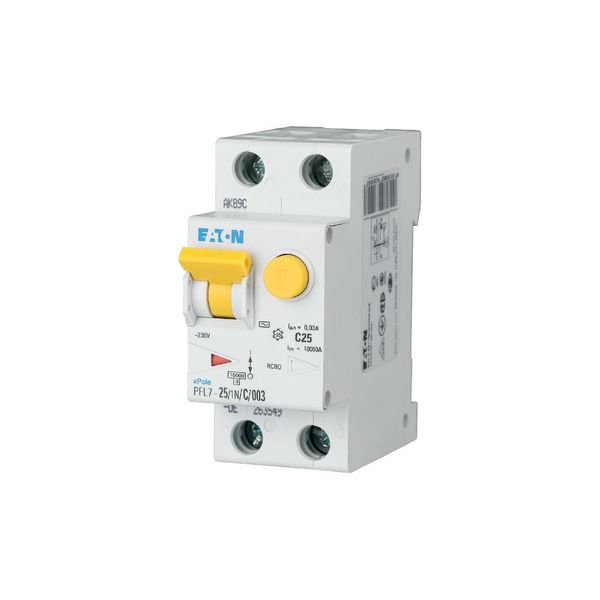 RCD/MCB combination, 25 A, 300 mA, MCB trip characteristic: B, 1p+N, RCD trip characteristic: A image 1