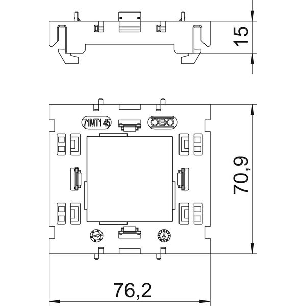 71MT1 45 Mounting support for Modul 45 open version 15x76x71 image 2