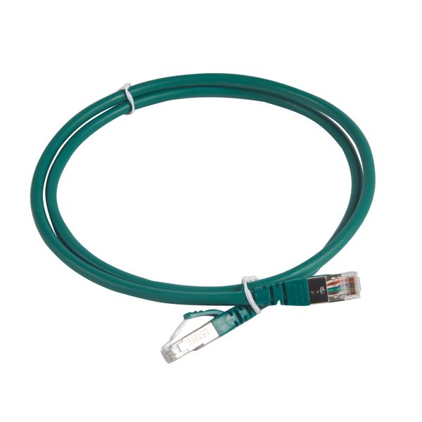 Patch cord RJ45 category 6A S/FTP shielded LSZH green 1 meter image 2