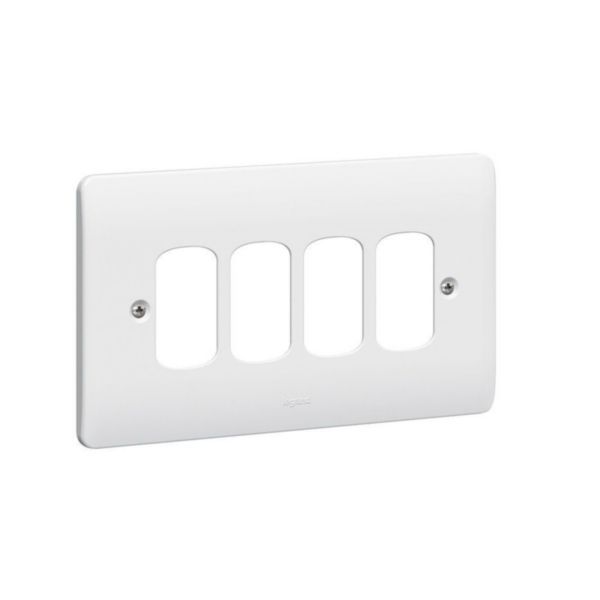 Synergy Grid 2 Gang 4 Module Front Plate White image 1