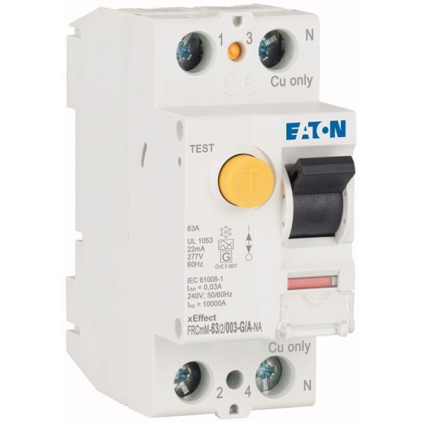 Residual current circuit breaker (RCCB), 63A, 2p, 30mA, type G/A image 4