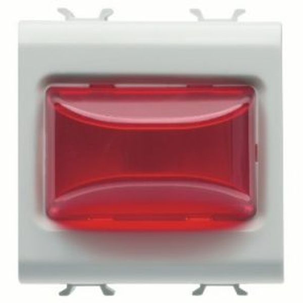 PROTRUDING INDICATOR LAMP - 12V ac/dc / 230V ac 50/60 Hz - RED - 2 MODULES - SATIN WHITE - CHORUSMART image 1