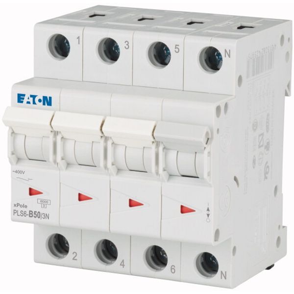 Miniature circuit breaker (MCB), 50 A, 3p+N, characteristic: B image 3