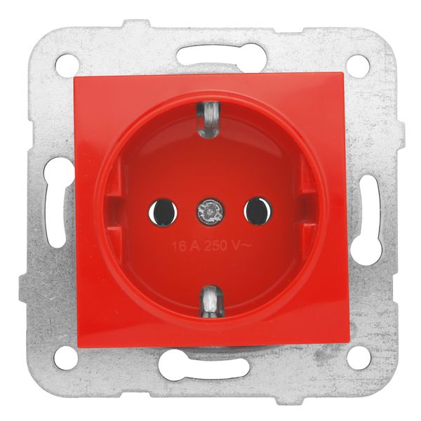 Socket outlet, red color, cage clamps image 1